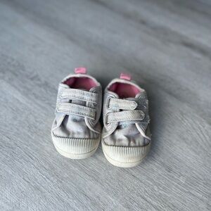 Cat & Jack Pink and Silver Toddler Velcro Sneakers